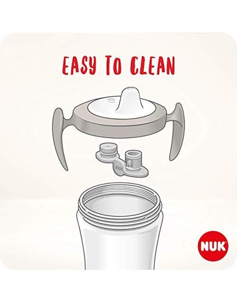 NUK Trainer Cup Sippy Cup | Leak-Proof Soft Drinking Spout | 6+ Months | BPA-Free | 230ml | Hearts (Neutral)