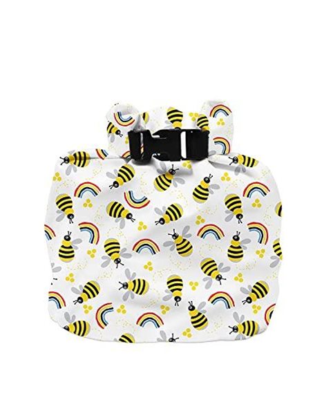 Bambino Mio, Out & About Wet Bag - Travel, Waterproof, Reusable Nappy Storage Bag, Honeybee Hive