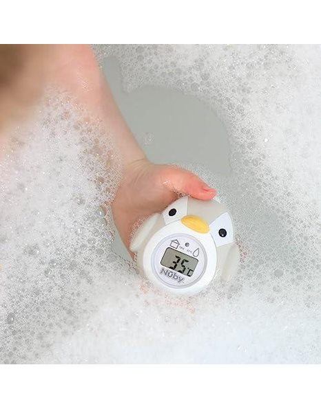 Nuby - Penguin shaped baby bath Digital thermometer - Easy to read screen - BPA free - Gray - Suitable from 0 months