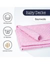 Julius Zollner Jacquard Comforter Cotton Blanket Size 75 x 100 cm Made in Germany 100% Cotton Oeko-Tex® Standard 100 Stripes Pink