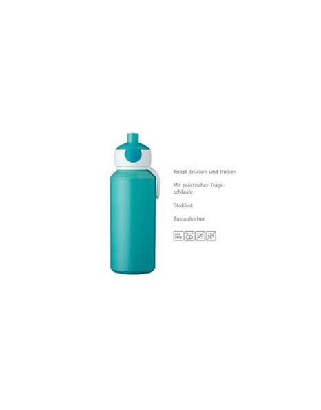 Mepal - Drinking Bottle Pop-Up Campus - Drinking Bottle - Leak Proof Drink Bottle For School - BPA-Free & Dishwasher Safe - 400 ml - Animal Friends