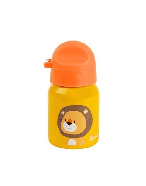Sigikid Girls and Boys, Stainless Steel Drinking Bottle Lion Forest 250 ml for Nursery & Trips, BPA-, Recommended from 36 Months, Yellow, 25115