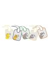 Playshoes 25 X 20cm Tie Bibs Zoo Animals on the Back Foil Underlay (Pack of 5)