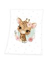 Herding Giraffe Microfibre Fluffy Blanket, 75 x 100 cm, 100% Polyester