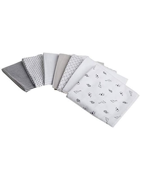 Simple Joys by Carters Baby 7-Pack Flannel Receiving Blankets, Grey/White/Black, One Size (Pack of 7)