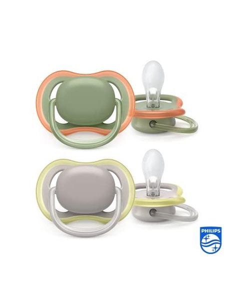 Philips Avent Ultra Air Soother 2 Pack - BPA-Free Soother for Babies Aged 6-18 Months (Model SCF085/20)