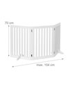 Relaxdays Wooden Safety Barrier, Adjustable Gate for Dogs & Children, Fireplace & Oven, MDF, 3 Panels, 70x154cm, White, Boards, One Item