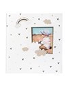 goldbuch Little Dream Baby Album with Cut-Out for Your Own Picture, Linen Texture Photo Album, 60 White, Glassine & 4 Illustrated Pages, Baby Album for Gluing, Paper, Approx. 30 x 31 x 4 cm
