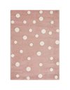 Fashion4Home Childrens Rug Dots | Polka Dots | Rug for Childrens Room | Beige Blue Pink | Non-Toxic Nursery Rugs