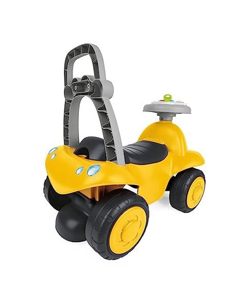 Chicco Billy Walk&Ride Eco+, First Steps, 2-in-1 Walker and Driving Device, Easy Assembly, Ergonomic Handlebars, Wide Wheels, with Sounds and Driving Light, Recycled Plastic, 12-36 Months, Yellow
