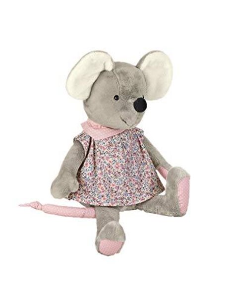 Sterntaler 3022001 Toy Mouse Mabel, Integrated Rattle, for Babies from Birth Stars, Multicoloured, L