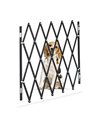 Relaxdays Safety Gate, Dog Barrier, Extendable up to 118 cm, 69-82.5 cm high, Bamboo & Iron, Stairs & Doors Guard, Black, 90% 10%