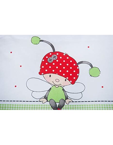 Herding Baby Best Baby-Sleeping Bag, Lady Bug Motif, 90 cm, Allround Zipper and Snap Buttons, White