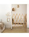 Relaxdays Safety Gate, Barrier, Extendable up to 130 cm, 87.5-100 cm high, Bamboo, Stair & Door Dog Guard, Natural