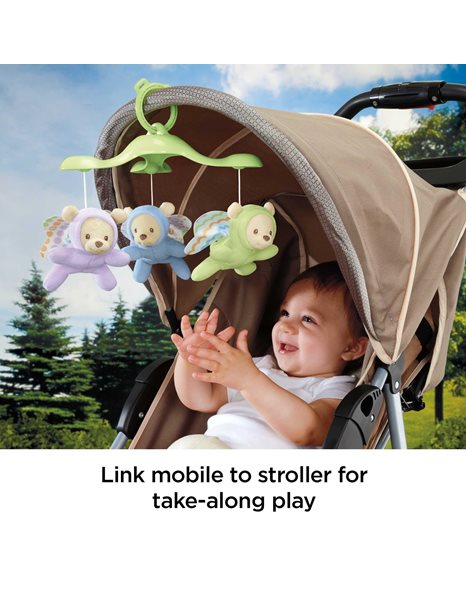 Fisher-Price Butterfly Dreams 3-In-1 Projection Mobile - Soothing Baby Sleep Aid with 3 Audio Modes and Plush Bears | Musical Cot Mobile, Tabletop Projector and Stroller Toy | Newborn Baby Toys, CDN41