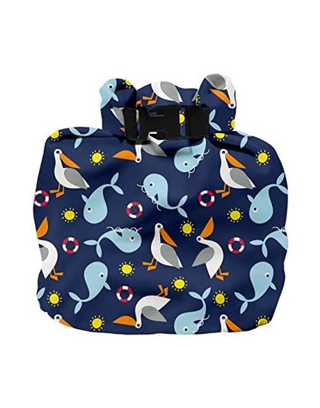 Bambino Mio, Out & About Wet Bag - Travel, Waterproof, Reusable Nappy Storage Bag, Nautical