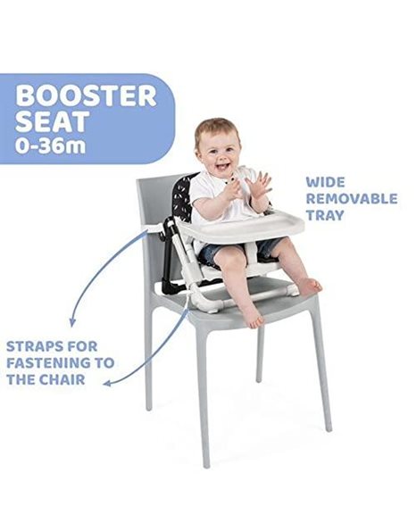 Chicco Chairy Childrens Booster Seat, Sweetdog | Suitable 6m-3y (15kg), Foldable, Travel Seat with Tray