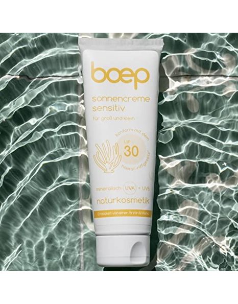 Boep Sun Cream Sensitive Perfume- SPF 30 Mineral Sun Protection for Babies, Children and Adults with Sensitive Skin, Vegan, Coral Reef-Friendly Natural Cosmetics Sun Cream (100 ml)