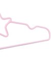 Relaxdays Children’s Bow Star Hangers Set of 10, Compart Wire Holders, PVC-Coating, Light Pink, 18.5 x 29.8 x 0.5 cm