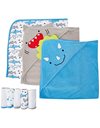 Simple Joys by Carters Baby Boys 8-Piece Towel and Washcloth Set Winter Accessory, Shark, One Size