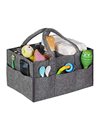 Relaxdays Baby Nappy Caddy, 11 Compartments, Removable Divider, Portable, Felt Car, Changing Table Organiser, Dark Grey