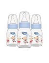 Wee Baby (3-Pack) Plastic Baby Bottle | BPA Free Feeding Bottles with Rounded Teat to Mimic Breastfeeding | White, Pink & Blue Baby Bottles Made with Safe Silicone | 125 & 250 ml Baby & Toddler Bottle