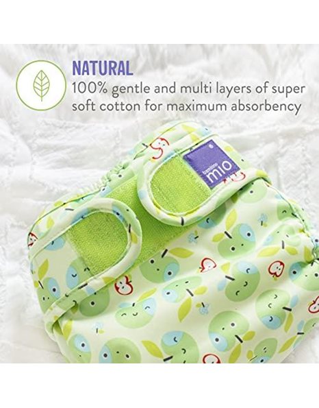 Bambino Mio, Mioduo Two-Piece Reusable Eco Chemical Free Nappy, Puppy Party, Size 1 (<9Kgs)