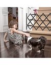 Relaxdays Safety Gate, Dog Barrier, Extendable up to 96 cm, 48.5-60 cm high, Bamboo & Iron, Stairs & Doors Guard, Black