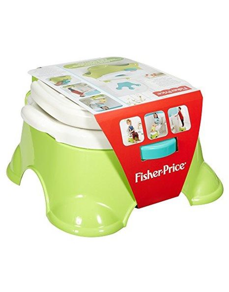 Fisher-Price Royal Stepstool Potty, green, toddler toilet potty training chair with music and sounds, DLT00
