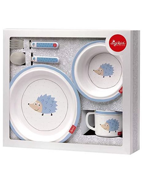SIGIKID Girls and Boys, Melamine Hedgehog Set, Baby Harness, Recommended from 0 Months, Blue, 24981