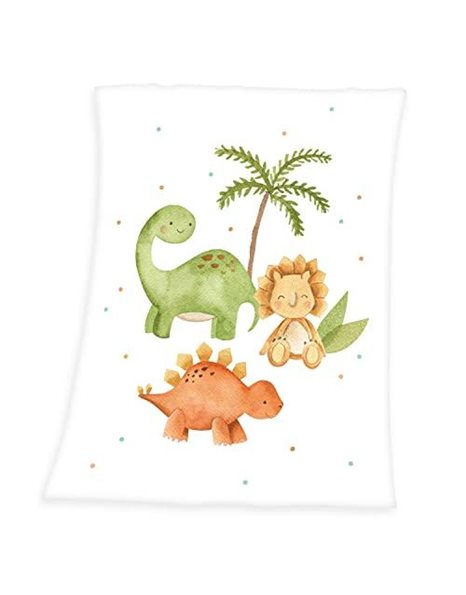 Herding Dinosaur Microfibre Fluffy Blanket, 75 x 100 cm, 100% Polyester