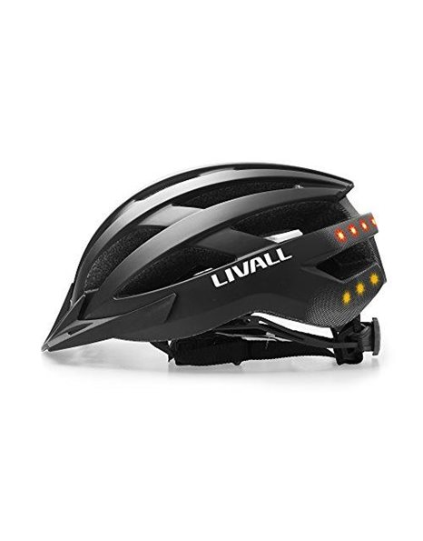 Livall MT1 Neo - Smart bicycle helmet with brake light and LED light system, SOS alarm system, multimedia unit & hands-free system in matt black, size 54-58 cm, M