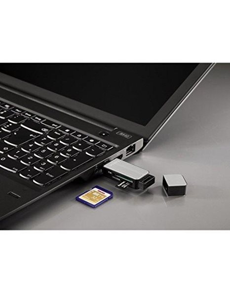 Hama 123900 | USB 3.0 SD/MicroSD Card Reader | Aluminium/Silver