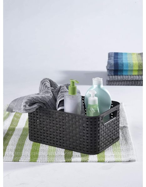 CURVER Style S - storage boxes & baskets (Storage basket, Grey, Rattan, Monotone, Bathroom, Bedroom)