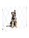 Relaxdays Safety Gate, Dog Barrier, Width Extendable up to 130 cm, 87.5-100 cm high, Bamboo, Stair & Door Guard, White, 90% 10% Iron