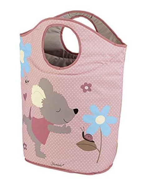 Sterntaler Mouse Mabel Storage Basket for Toys and Laundry, Laundry Eater, Light Pink/Multicoloured