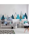 Ambiance Stickers Scandinavian Tipika Mountains Wall Decals, DIY Home Decor, Peel and Stick Removable Stickers, Waterproof and Self Adhesive Wall Art - H45 x L180 CM