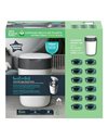 Tommee Tippee Plastic Twist and Click Advanced Nappy Bin Starter Set, Eco-Friendlier System with 12x Refill Cassettes with Sustainably Sourced Antibacterial GREENFILM, 5 kilograms, White