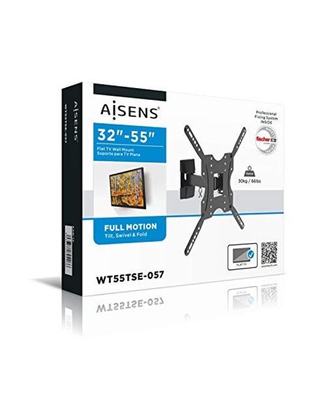 AISENS - WT55TSE-057 – Eco Rotating Stand for Monitor/TV 30 kg (2 Pivotes) of 32-55, Black