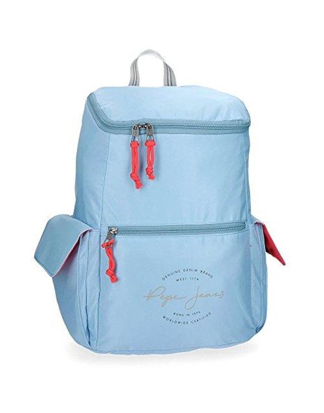 Pepe Jeans Yoga Adaptable Backpack Blue 33x44x19 cms Polyester for 15.6" Laptop 25.92L