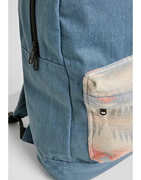 Urban Classics Unisex Inka Backpack Denim, Blue/Multicoloured, standard size, Bag