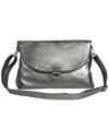 Clairefontaine - Ref 400035C - Elishella Leather Backpack/Shoulder Bag (2 In 1) - 38 x 10.5 x 30cm, Made From Genuine Lambskin Leather, Metal Zip With Leather Puller - Graphite