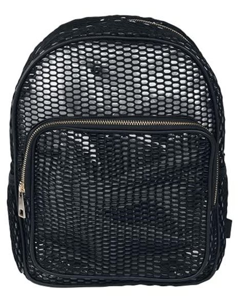 Urban Classics Lady Backpack Mesh Transparent TB3324, black, standard size, Bag