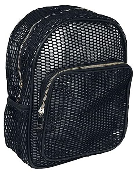 Urban Classics Lady Backpack Mesh Transparent TB3324, black, standard size, Bag