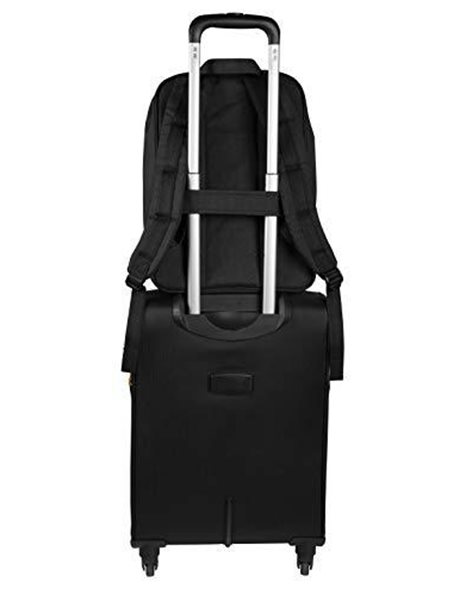Exacompta - Ref 17934E - Exactive - Smart Lightweight Backpack - 320 x 410 x 150mm in SIze, Padded Compartment for a 14" Laptop or Tablet, Made from a Water Repellent Polyester - Black