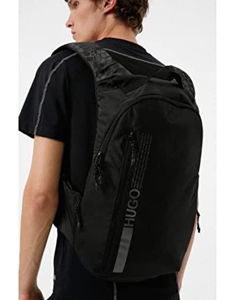 HUGO Mens Kambat Backpack Nylon backpack with manifesto logo and snakeskin print Size One Size
