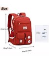 Makukke School Bags for Girls, Backpack Womens Waterproof Book Bags with Laptop Compartment & Anti Theft Casual Daypacks for Primary Junior High University (New-Red)