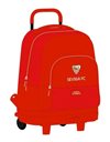 SAFTA Unisex Kids Large Backpack with Wheels Compact Removable Sevilla Fc, 330x220x450 Mm, 330x220x450mm, red, Estandar
