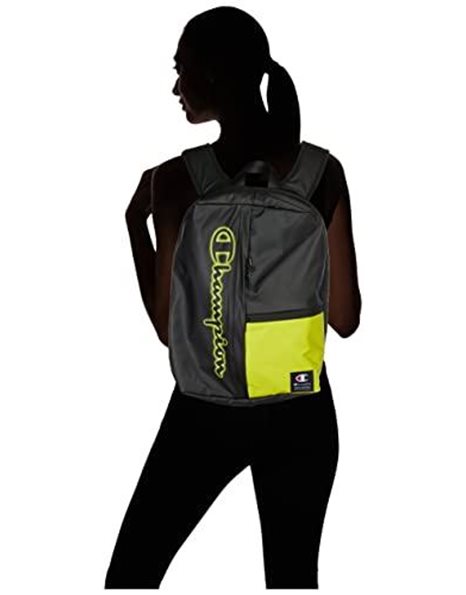Champion Unisexs Lifestyle Bags-802359 Backpack, Black/Sulfur Yellow (Kk001), Medium
