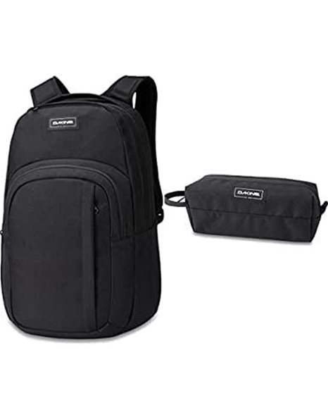 Dakine Backpack Campus M 25L Liter Black + Accessory Case Black - Black